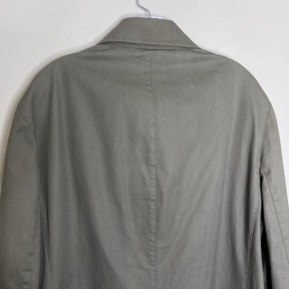 John Varvatos Collection Double Breasted Cotton Trench Coat Green - Picture 5 of 15